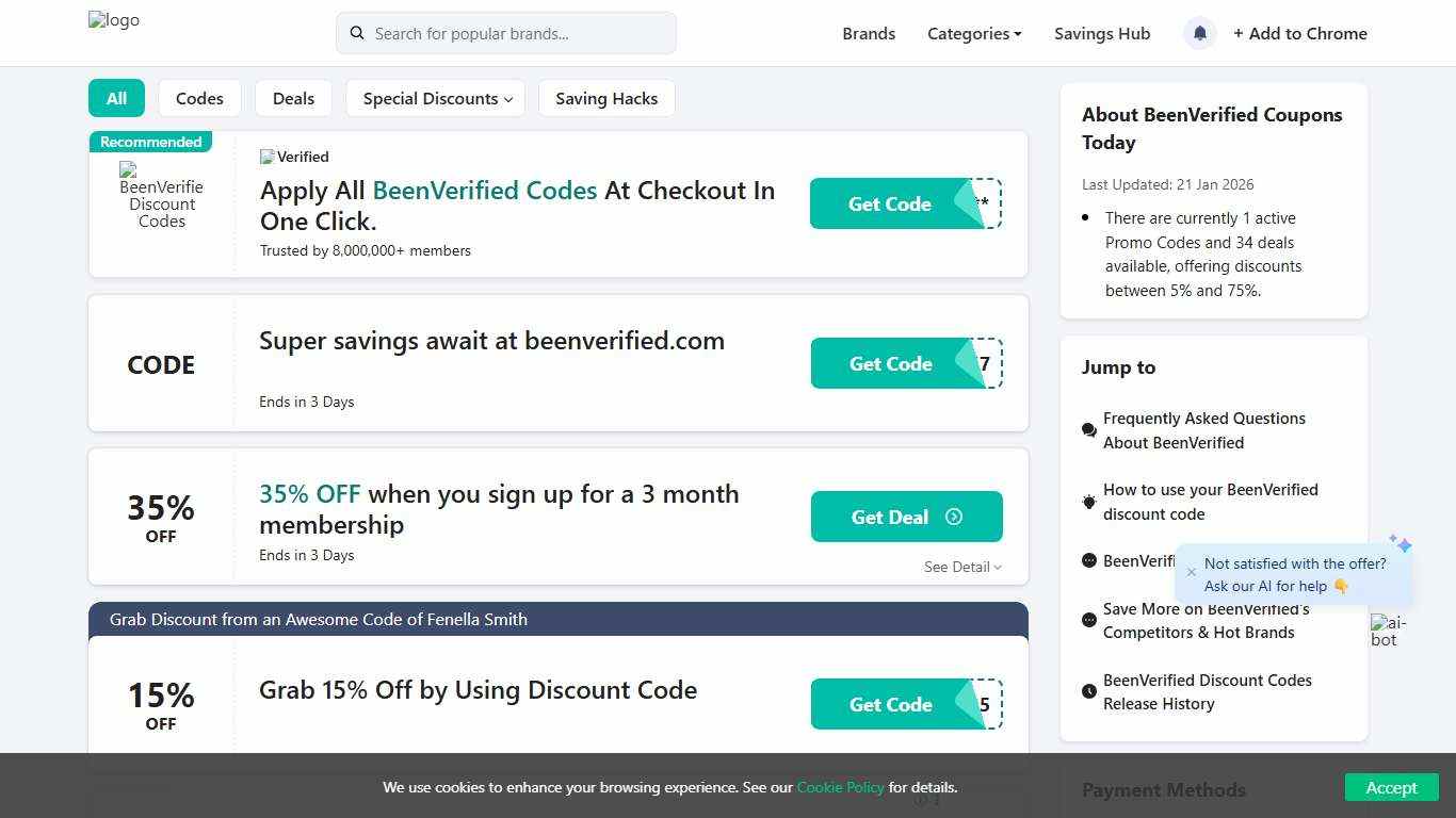 75% Off BeenVerified Promo Code January 2026