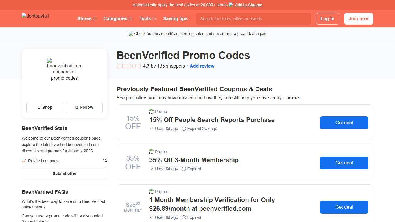 BeenVerified Promo Codes & Deals January 2026